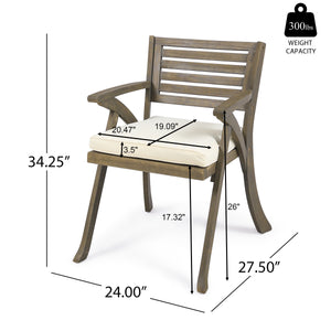 Helen Outdoor Acacia Wood Dining Chair