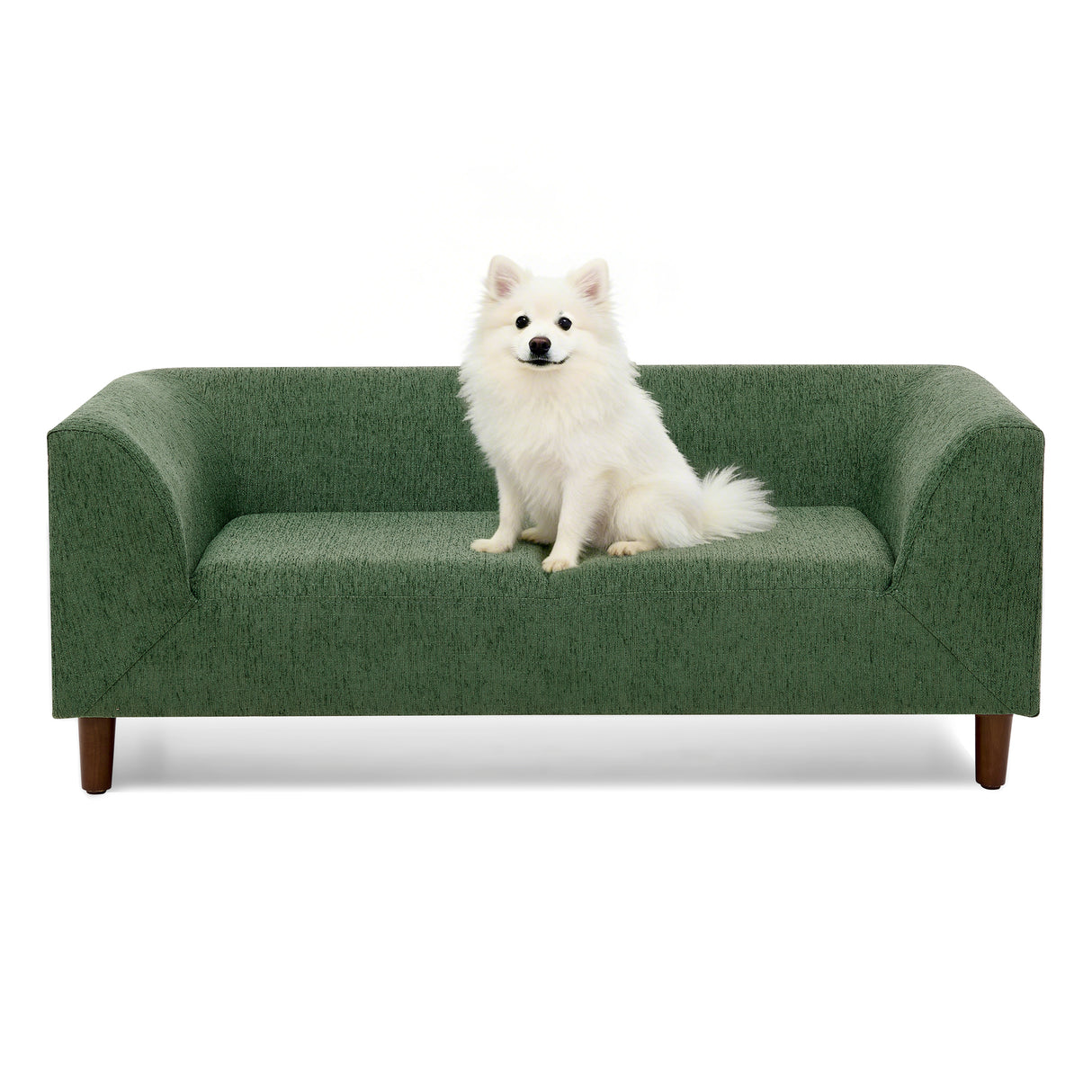 Pet Sofa with Backrest and Armrests - Modern Olive