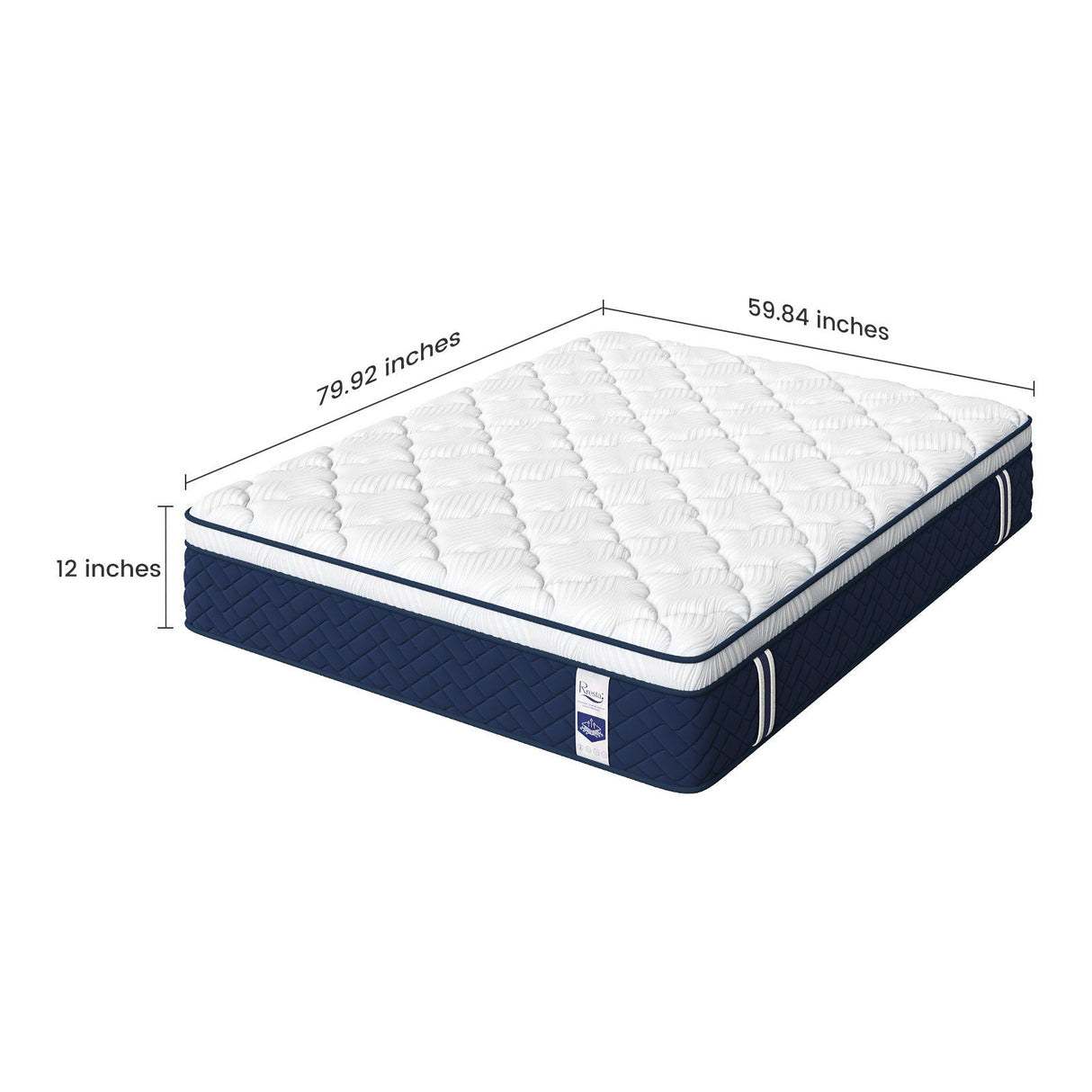 Rresta Hotel Collection - 12" Medium Firm Hybrid Mattress with 5 Zone Support