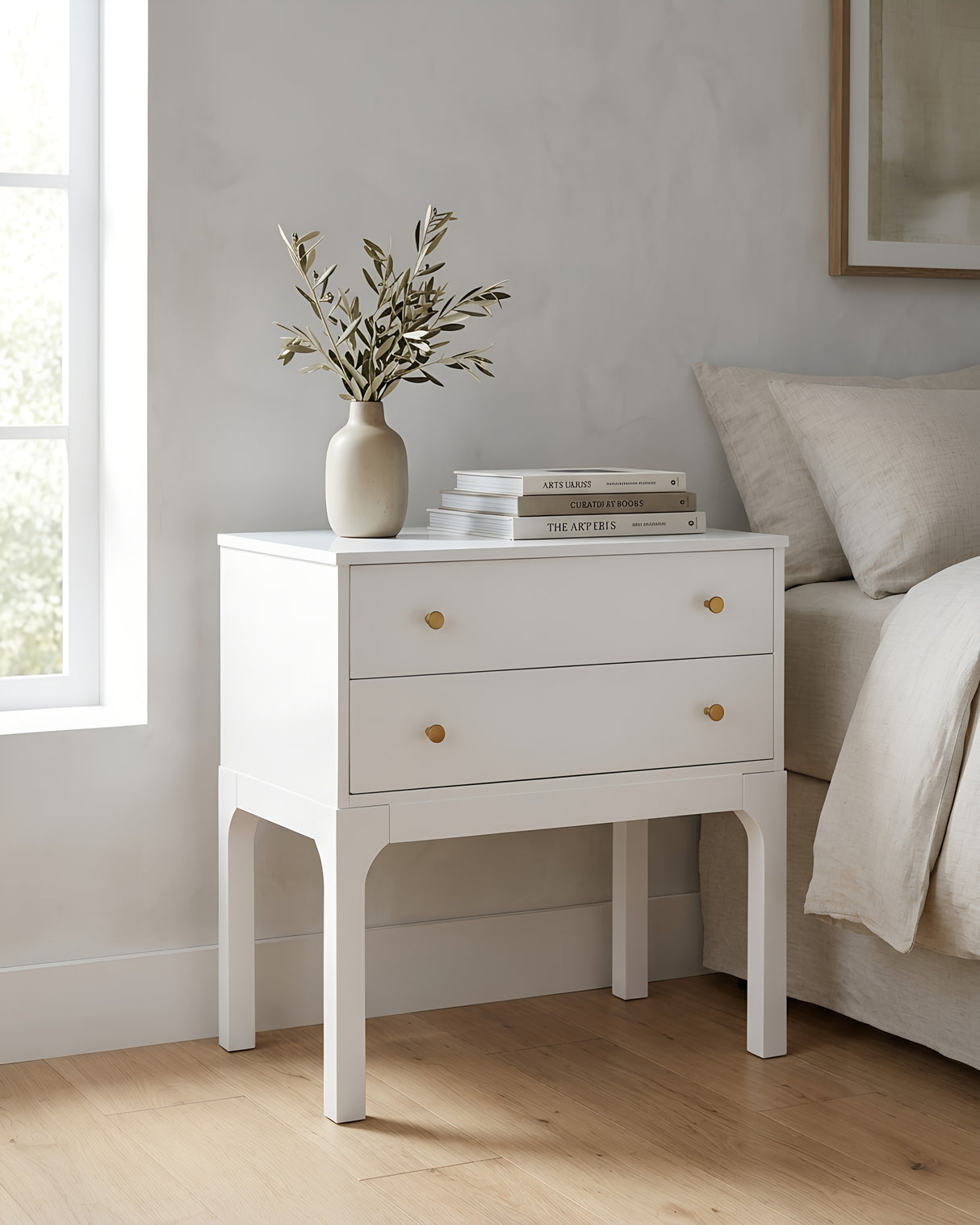 Alonso 2-Drawer Modern Nightstand
