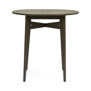 Outdoor Acacia Wood Bar Table With Slat Top