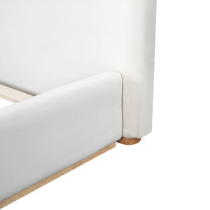Elegant Upholstered Bed With Solid Wood Frame - Queen