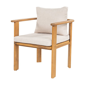 Kaja Outdoor Acacia Wood Dining Chair, Teak Finish Frame