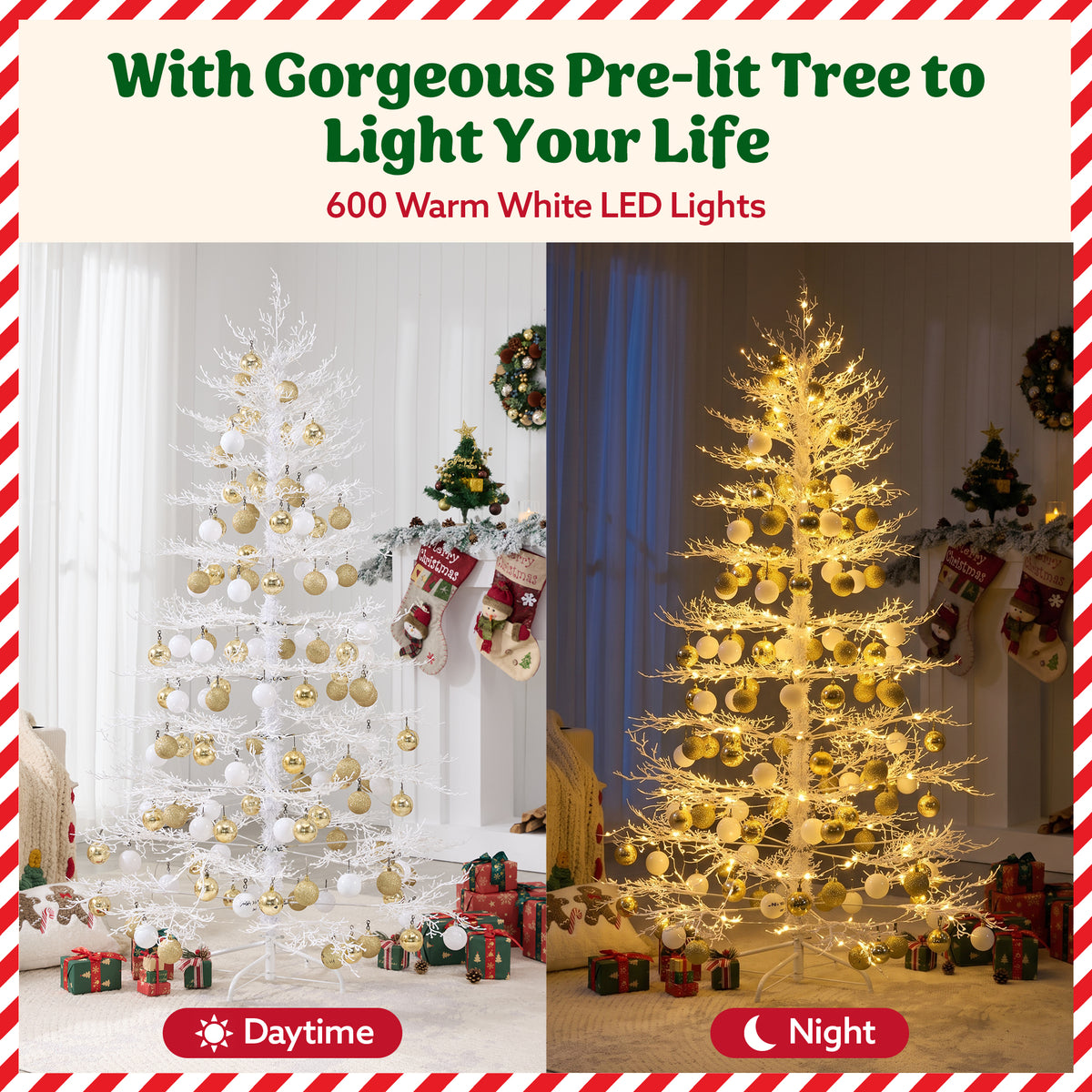 6FT Pre-lit Aspen Fir Artificial Christmas Tree