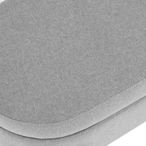 Ottoman Oval Storage Bench With Rubber Wood Legs Linen - Gray