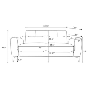 Oberle - Upholstered Sloped Track Arm Loveseat - Charcoal