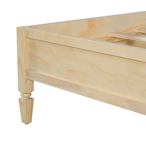King Size Wood Platform Bed Frame with Classic Panel Headboard
