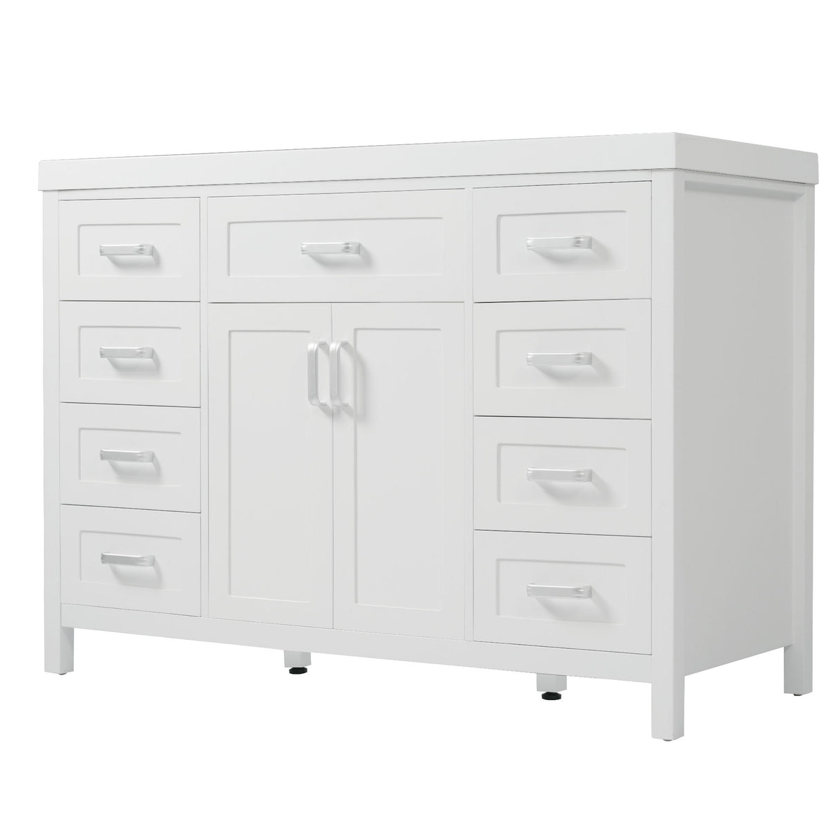 Bathroom Vanity With Sink, 2 Doors 8 Drawers, Soft Close System, Classic Design