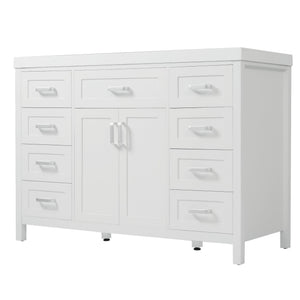Bathroom Vanity With Sink, 2 Doors 8 Drawers, Soft Close System, Classic Design