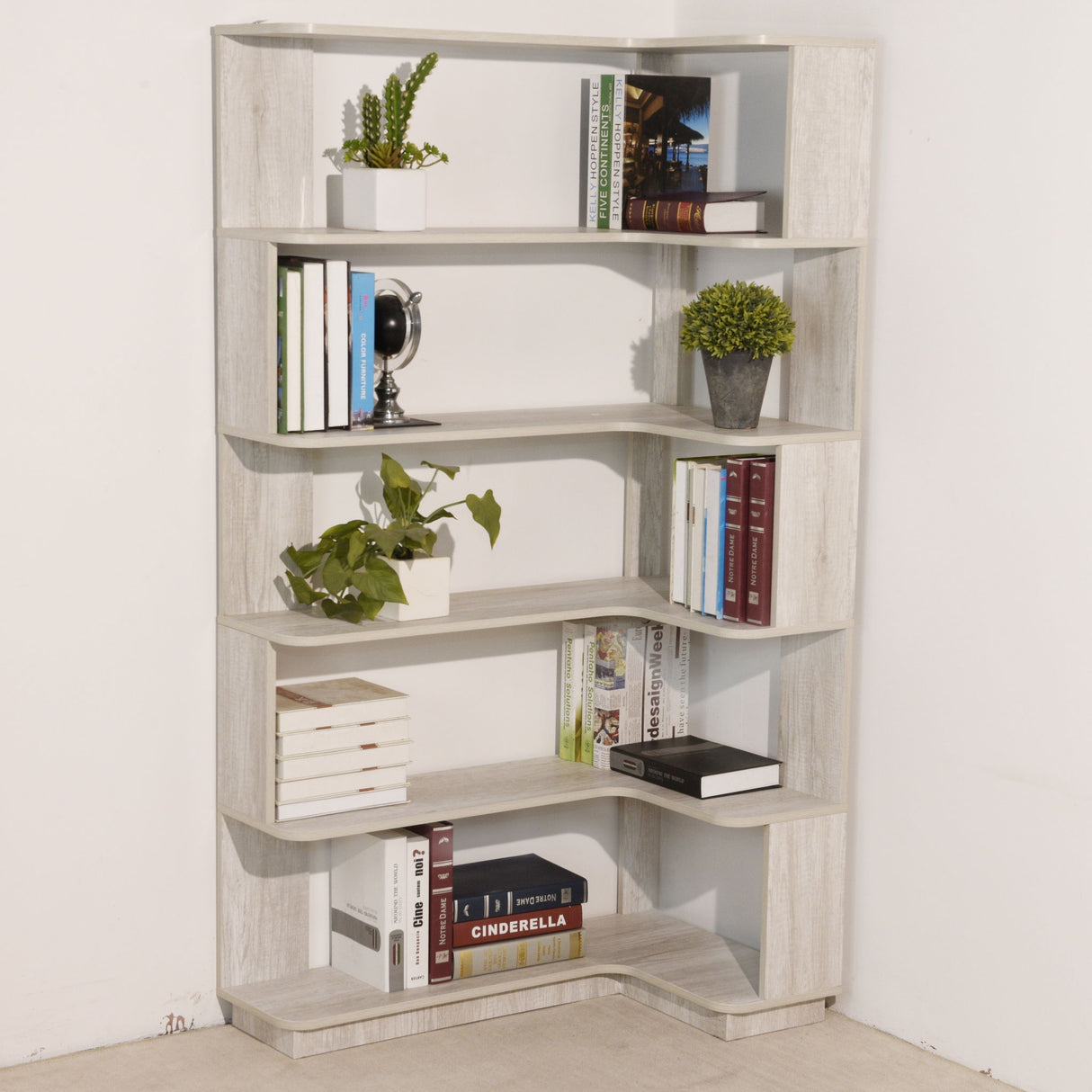 L-Shaped Corner Bookshelf