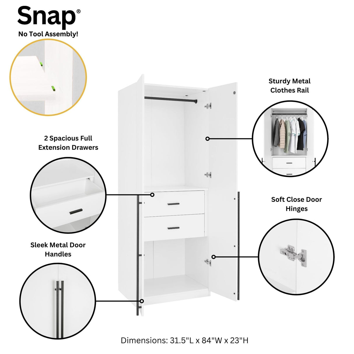 Lee - Free Standing Wardrobe Closet