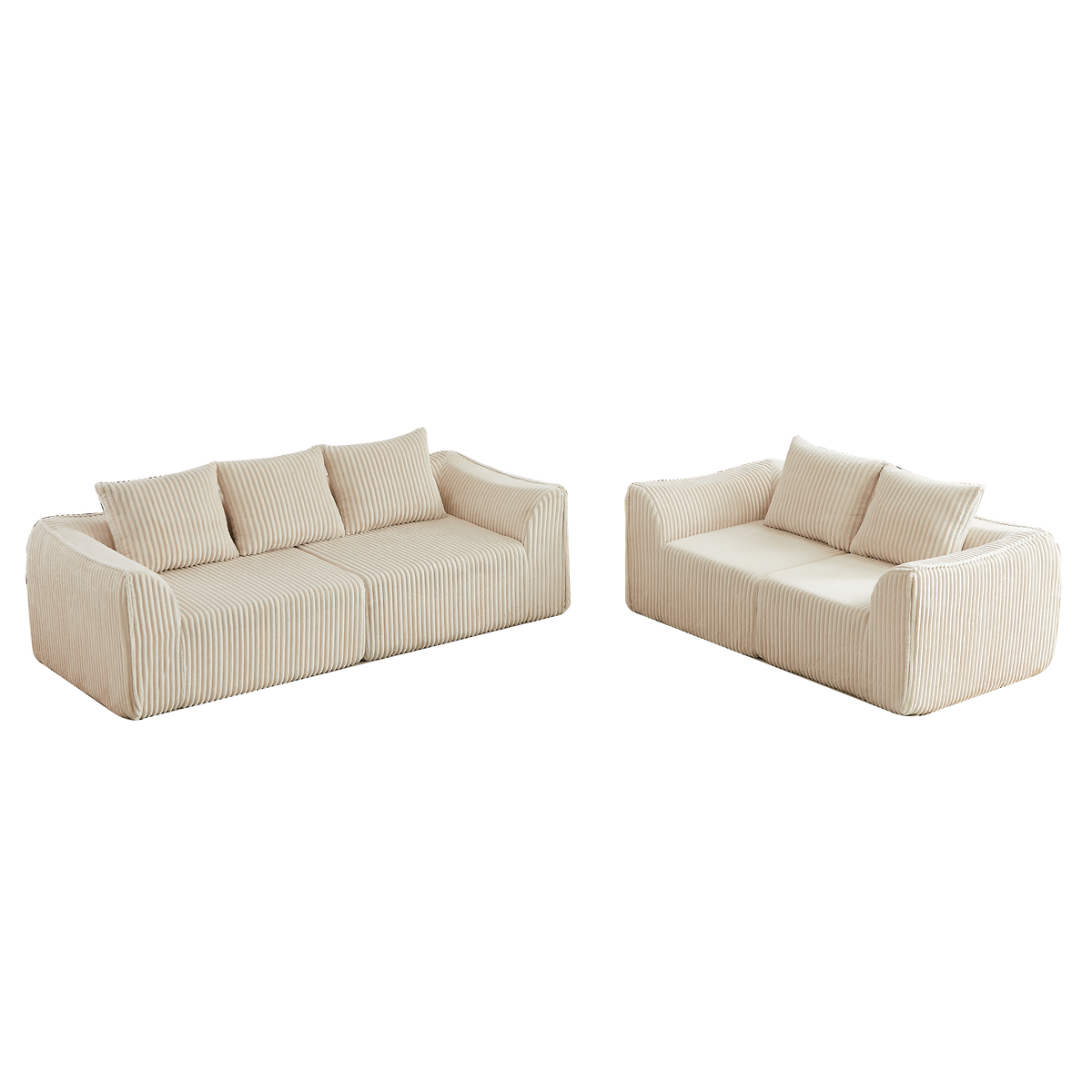 Minimalist 3+2 Seater Corduroy Sofa Set