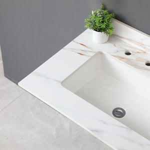 Vanity Top With Undermount Sink And Backsplash, Sintered Stone