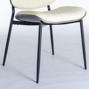 Dining Chairs (Set of 2) Mid-Century Modern Retro Chair With Walnut Bentwood Back Upholstered Seat Metal Legs Adjustable Foot For Kitchen Dining Room Chairs