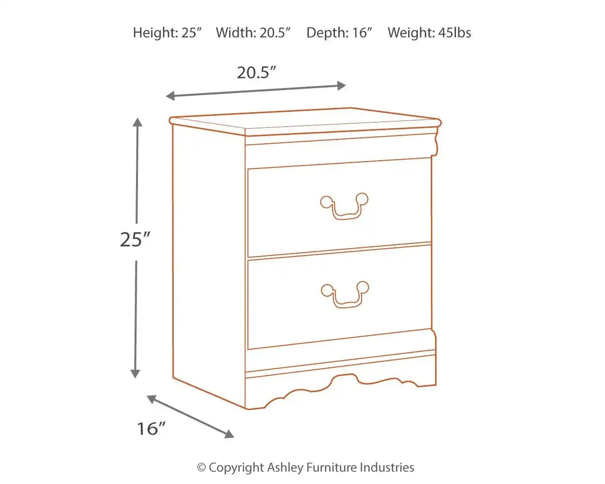 Anarasia - Two Drawer Night Stand - White - Best Buy Furniture