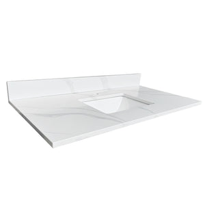 43-inch Quartz Bathroom Vanity Top with Undermount Single Bowl Sink