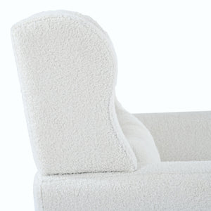 Modern Accent Chair, Arm Chairs For Living Room, Upholstered Mordern Armchair, Comfy Soft Padded Lounge Chair In Small Space, Bedroom, With Pillow, Solid Wood Leg