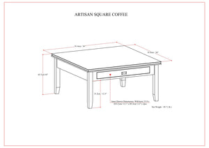 Artisan - Square Coffee Table - Russet Brown