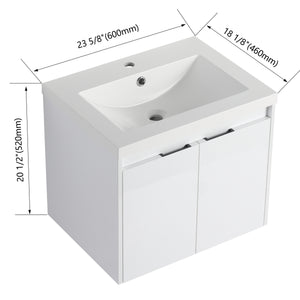 24" Bathroom Vanity With Resin Sink