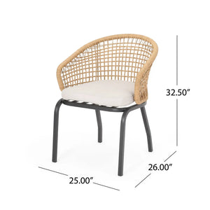 Outdoor Wicker Chair With Powder Coated Iron Legs - Best Buy Furniture