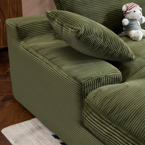 Compressed Sofa With 3 Back Cushions, 2 Throw Pillows