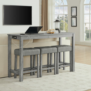 59 Inch Bar Table and Chair Set