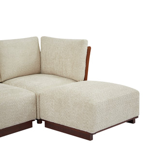 Velora 122 in. 6-Piece U Shaped Boucle Modular Sectional Sofa