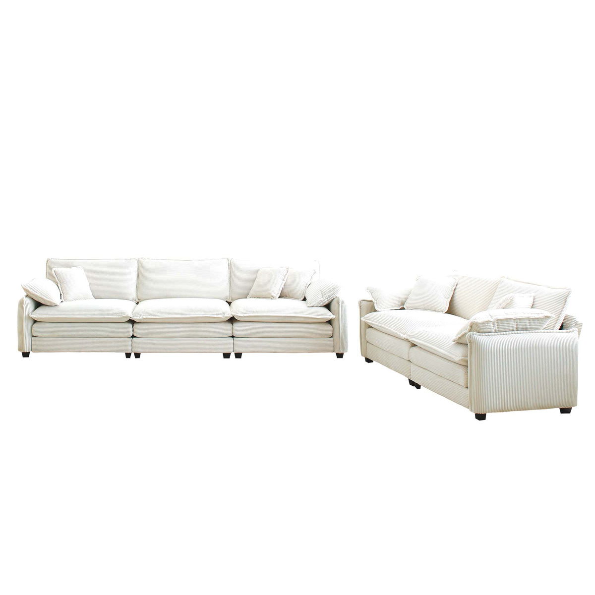 Family Sofa Set: Deep Seat Sofa in Elegant Beige