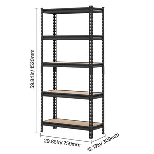5-Tier Adjustable Storage Shelves for Versatile Organization