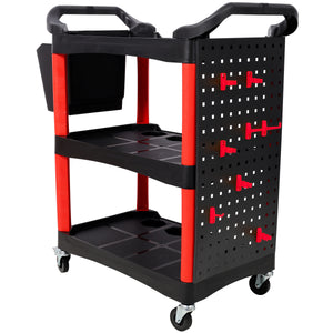 3 Tier Rolling Auto Detail Cart with Wheels