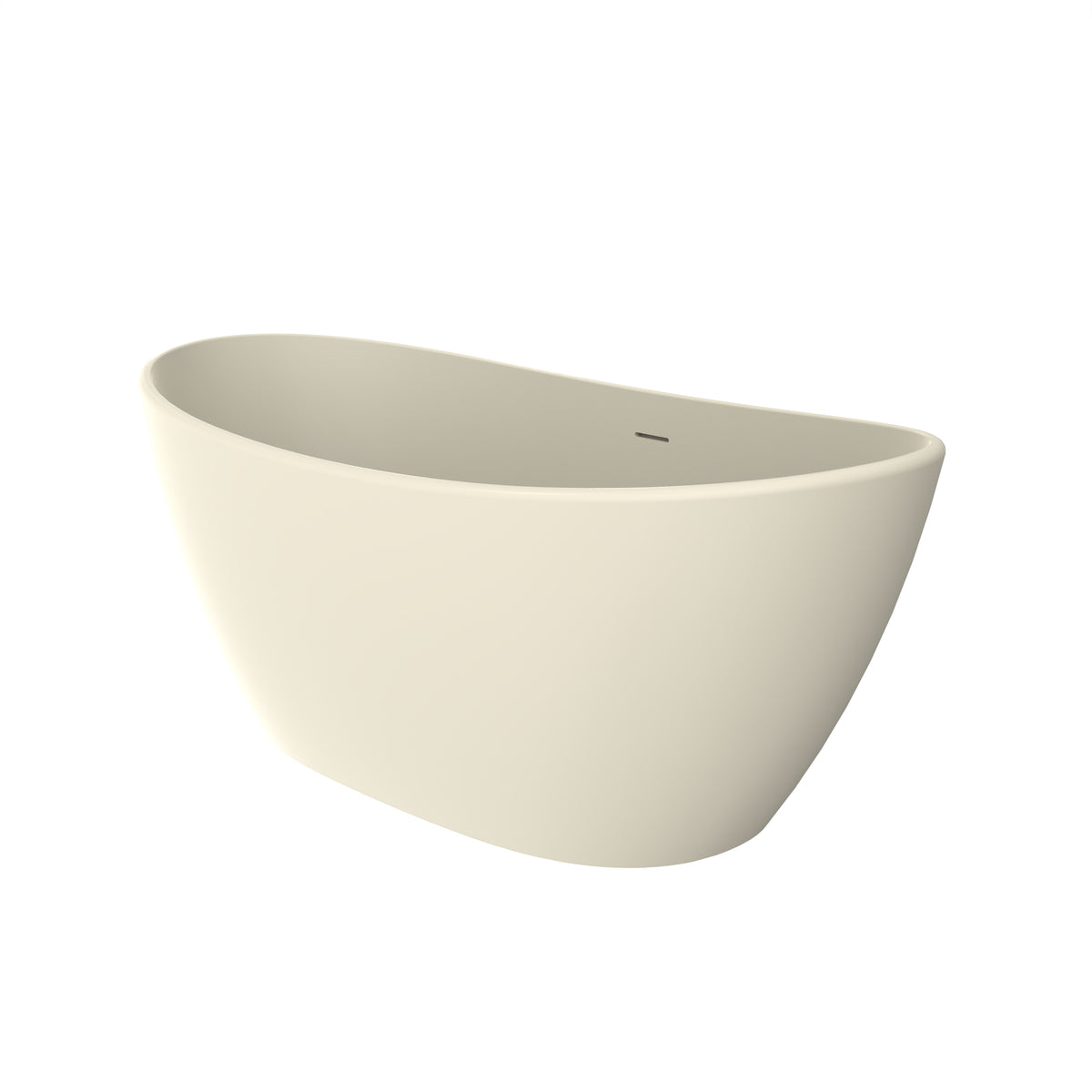 61 Inch Freestanding Solid Surface Soaking Bathtub