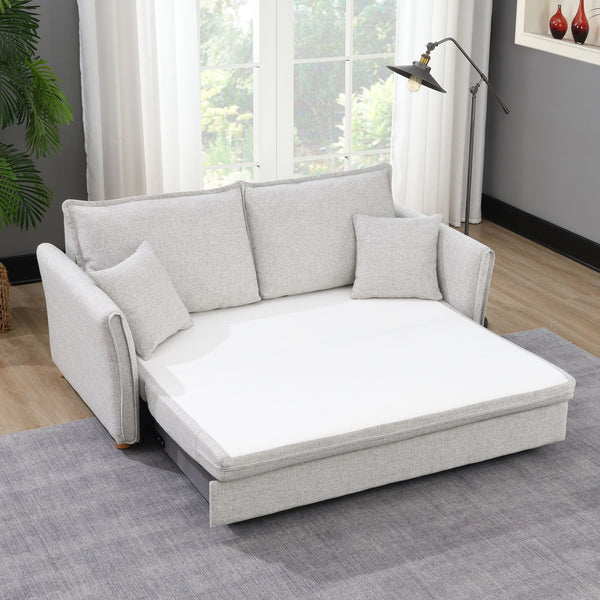 Oren - Chenille Sleeper Sectional Sofa With Storage 2 Toss Pillows - Gray - Best Buy Furniture