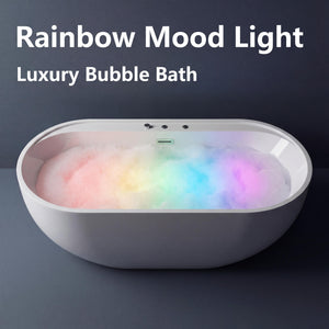 67" Whirlpool and Air Bath Soaking Combination Tub with Adjustable Speed Air Blower