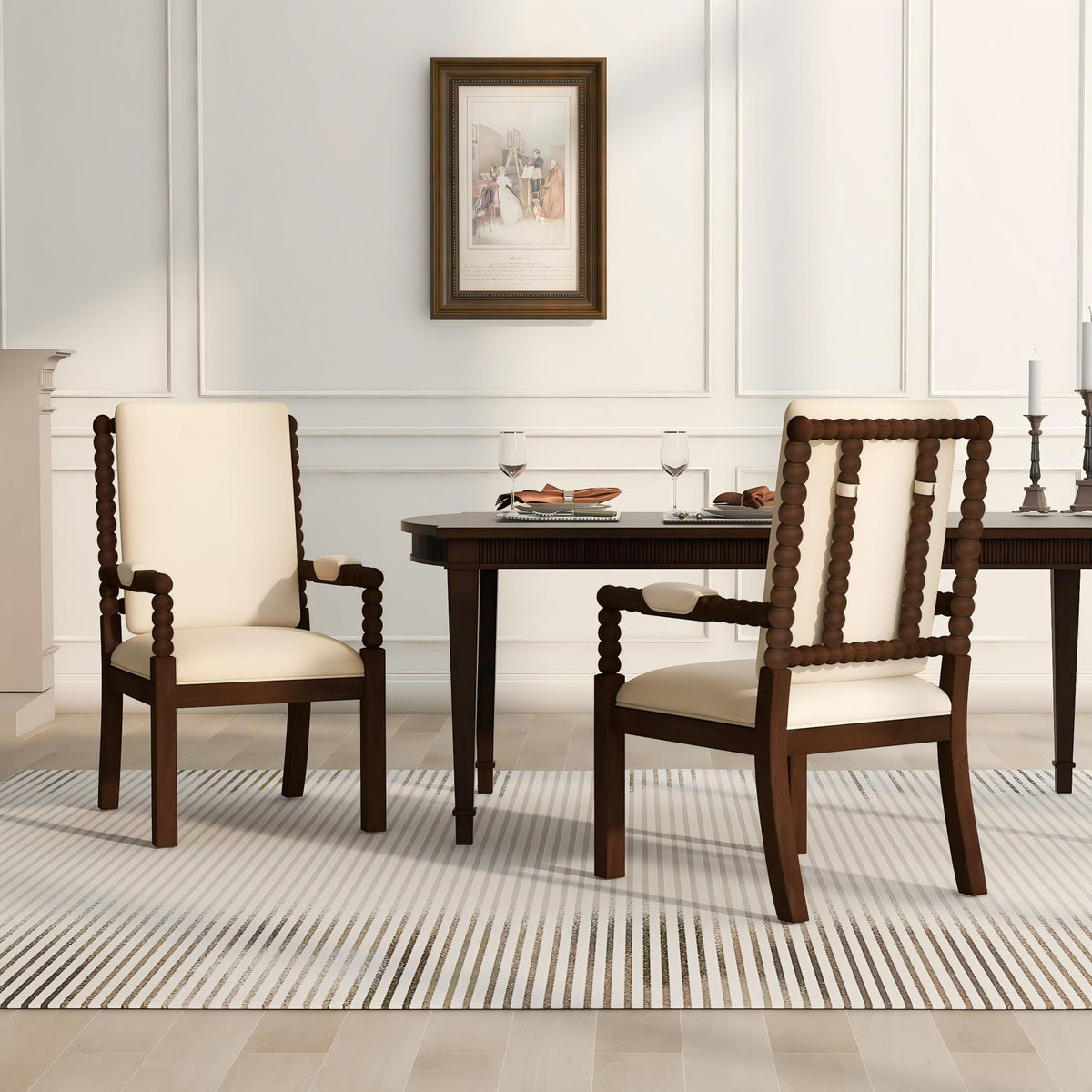 Set of 2 Rubber Wood Dining Chairs