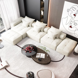 Modern Oversized DIY Combination Modular Sectional Sofa With Pillows