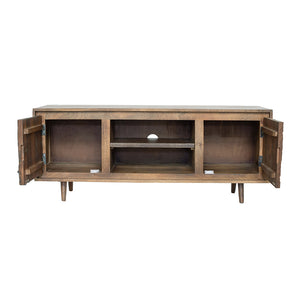 55x16x22.5" TV Cabinet With Recycled Wood 2 Door