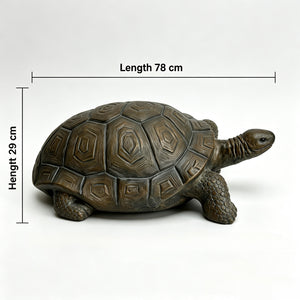 30.51" Long Realistic Tortoise Figurine, 11.22" High Resin Turtle Statue, Large Outdoor Garden Sculpture for Nature Decor & Themed Displays