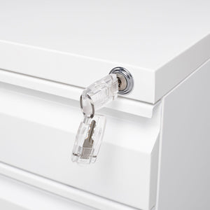 Contemporary 3 Drawer Mobile Filing Cabinet With Lock, Metal Office Storage For Legal / Letter Size