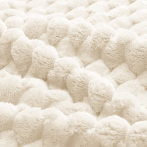 Flannelette Fabric Ottoman - White