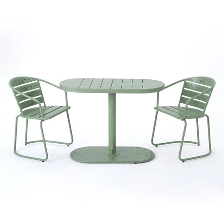 3 Piece Elegant Outdoor Bistro Set With 2 Chairs And Oval Table - Best Buy Furniture