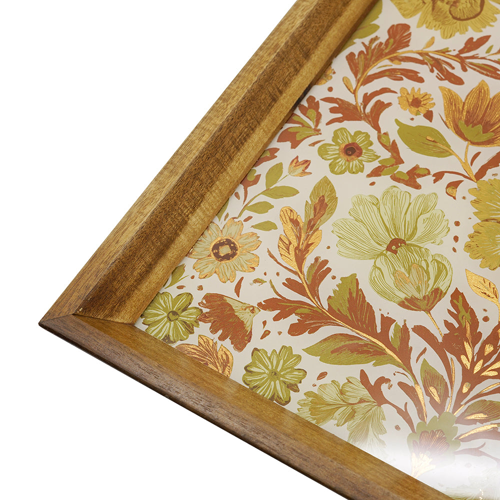 Set of 2 Square Acacia Wood Mirrored Trays