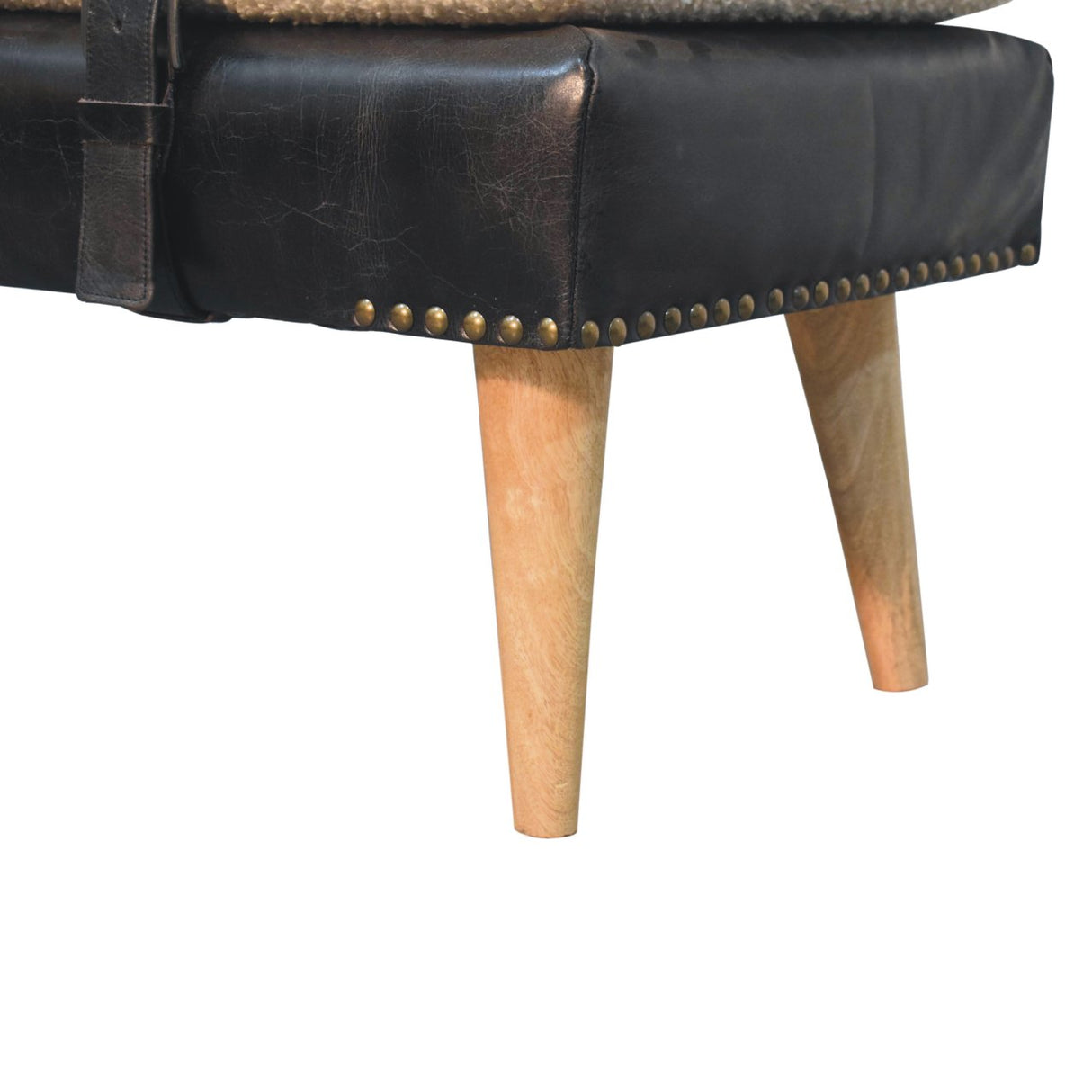 Bouclé Buffalo Hide Bench