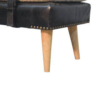 Bouclé Buffalo Hide Bench