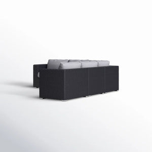 Luxurious Wicker Patio Sectional With Weather Resistant Sunbrella Cushions