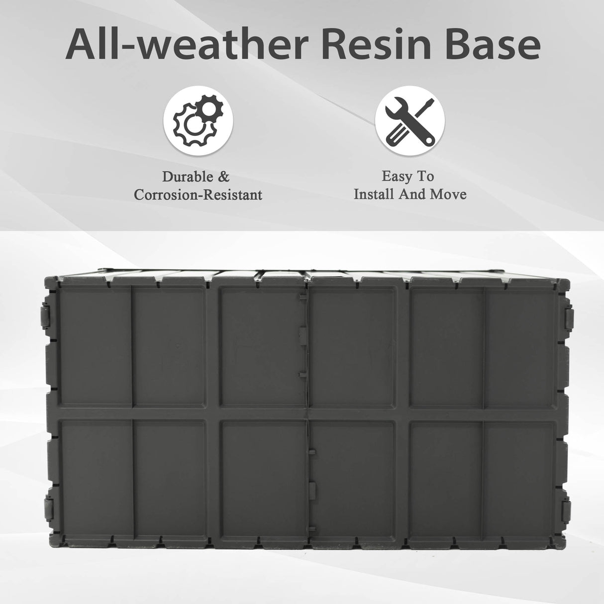 100 Gallon Outdoor Storage Deck Box - Waterproof, Lockable, Dark Gray