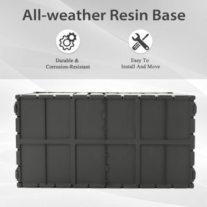 100 Gallon Outdoor Storage Deck Box - Waterproof, Lockable, Dark Gray