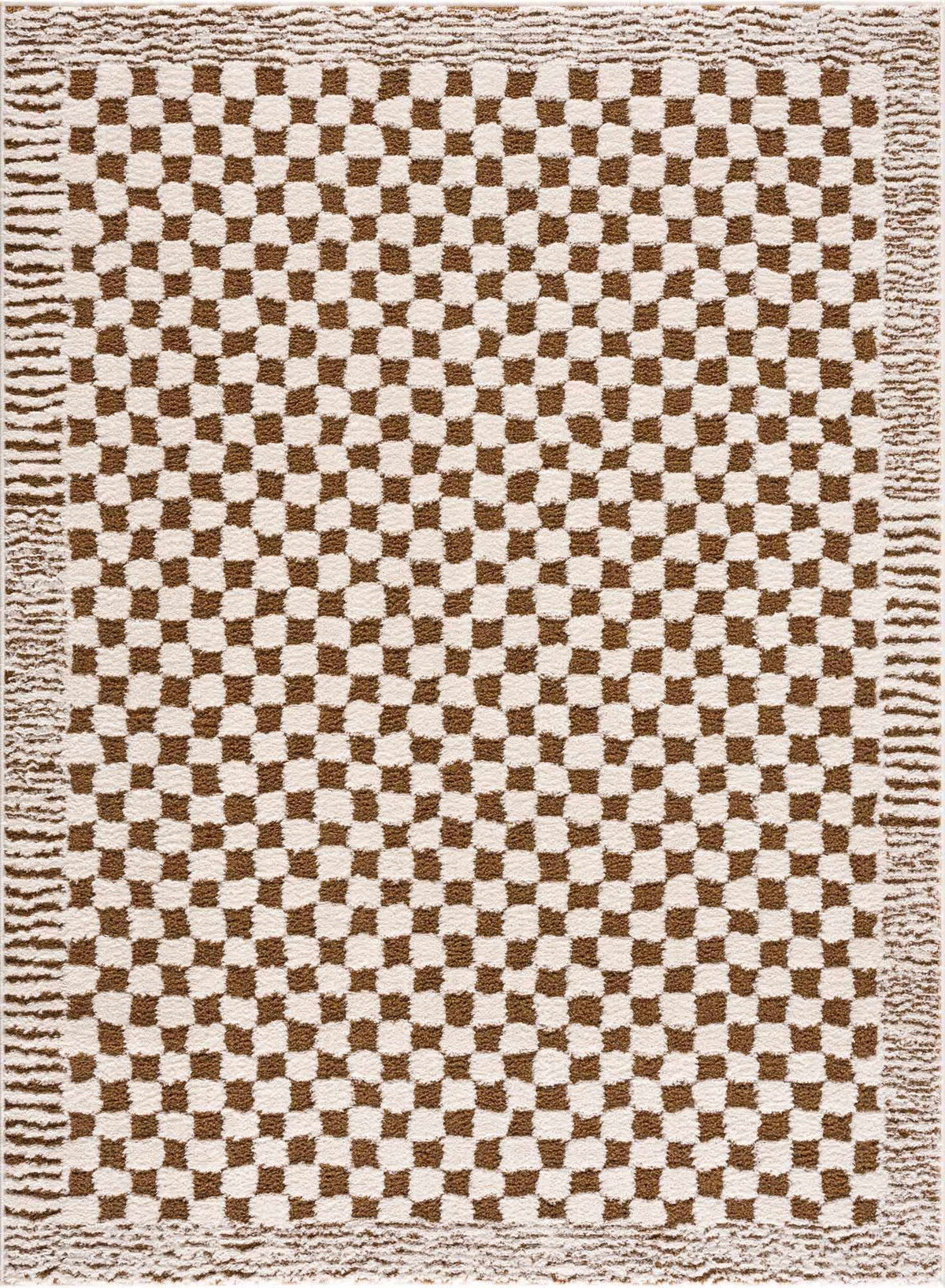 Boutique Rugs Leryn Brown Checkered Plush Rug