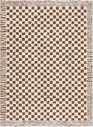 Boutique Rugs Leryn Brown Checkered Plush Rug