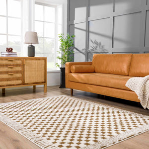 Boutique Rugs Leryn Brown Checkered Plush Rug - view 5