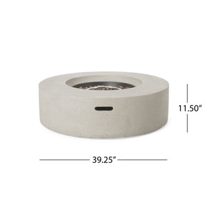 Modern Lightweight Concrete Outdoor Circular Fire Pit 50, 000 Btu